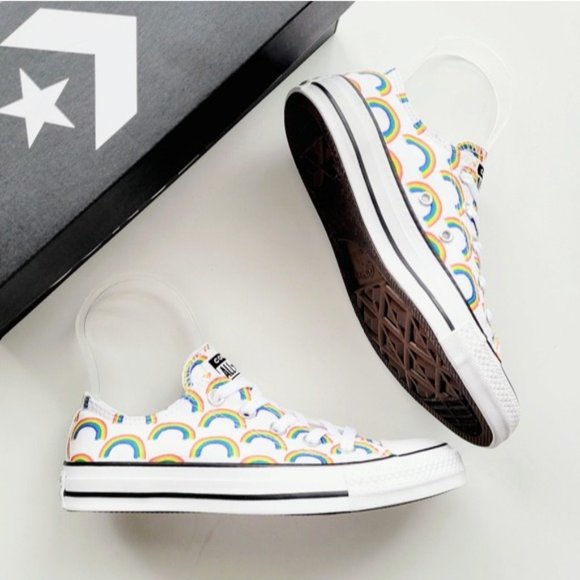 Converse Chuck Taylor All Star Bright Crimson "Rainbows" Youth 3 - Picture 2 of 6